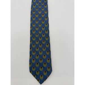 Ted Baker London Silk Tie Blue Novelty Olive Pattern 62" x 3" Designer Necktie